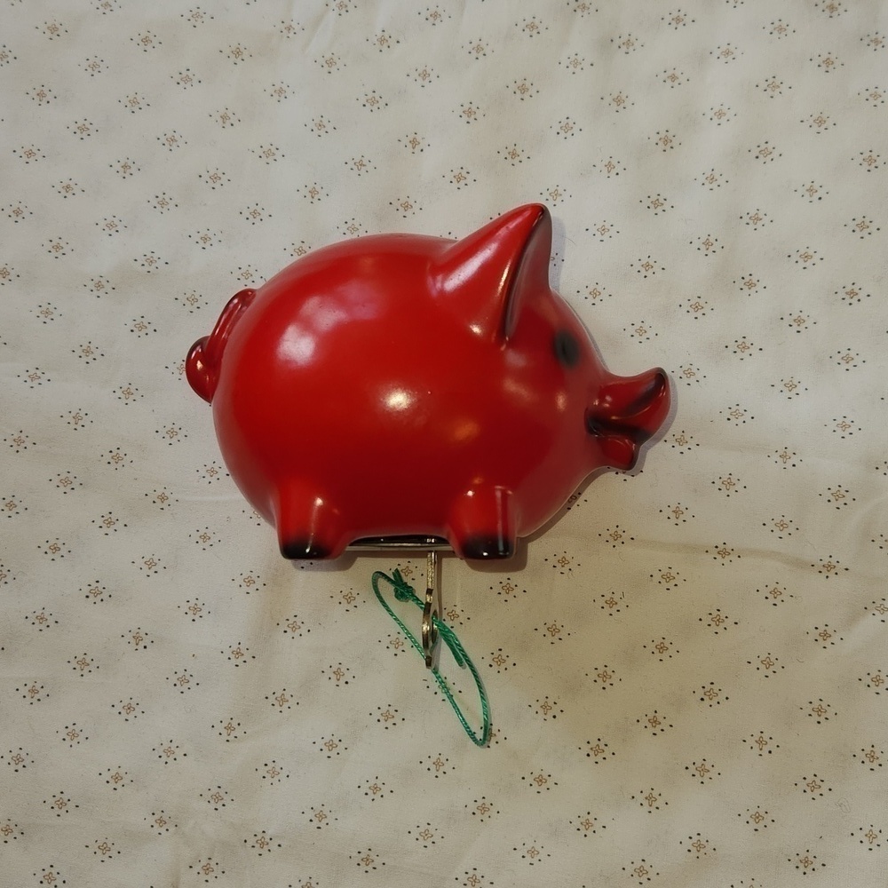 Vintage Goebel red Porcelain piggy bank west Germany